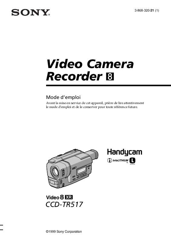 Notice SONY VIDEO CAMERA RECORDER 8 Trouver une solution à un